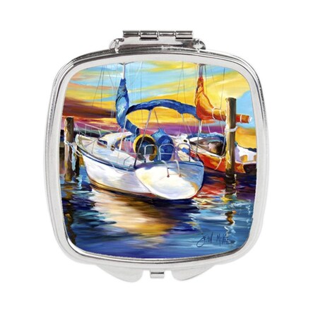 Carolines Treasures Symmetry Again Sailboats Compact Mirror JMK1243SCM